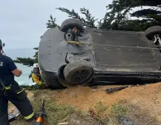Driver crashes, nearly plummets over San Mateo County cliff