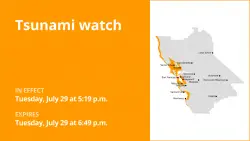 Tsunami watch in place for Bay Area Shorelines Tuesday evening